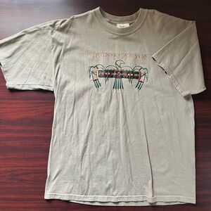 Vintage Grand Canyon T Shirt Embroidered Logo Fred Harvey Trading Company Sz XL
